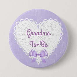 Knappen lila Lacy Grandma to be Baby Shower Knapp