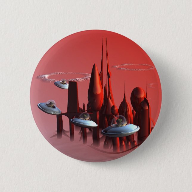 Knappen Lilla Grönt invaders Knapp (Framsida)