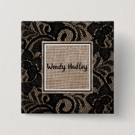 Knappen Linen och snöre anpassade namn Knapp