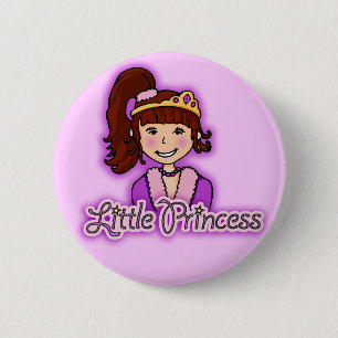 Knappen "Little Princess" mörk hair girl lilalac Knapp