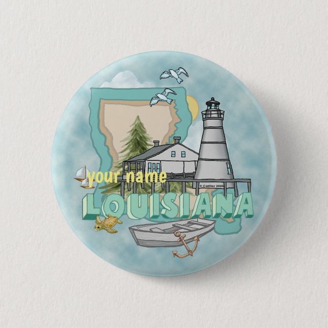 Knappen Louisiana Lighthouse-stift Knapp (Framsida)