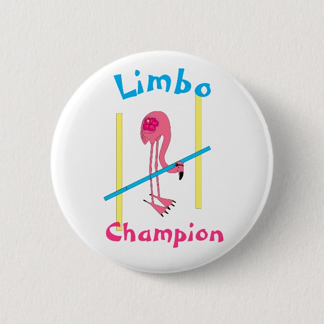 Knappen Luau Party Flamingo Limbo Champion 3" Knapp (Framsida)