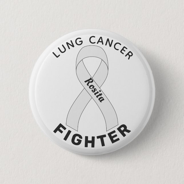 Knappen Lung Cancer Fighter Ribbon White Knapp (Framsida)