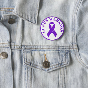 Knappen Lupus Warrior Lila Awareness Ribbon Knapp