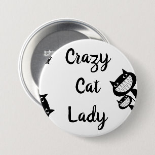 Knappen Lustig Crazy cat dam Knapp