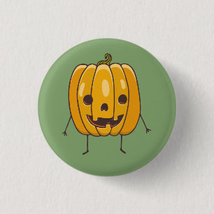 Knappen Lustigt Pumpkin Illustration Knapp