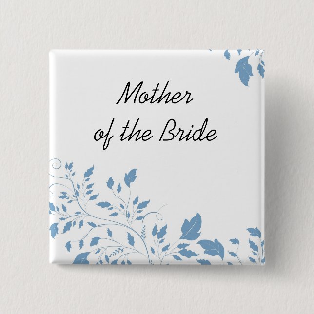 Knappen Luxury Blue Blommigt White Stil Knapp (Framsida)