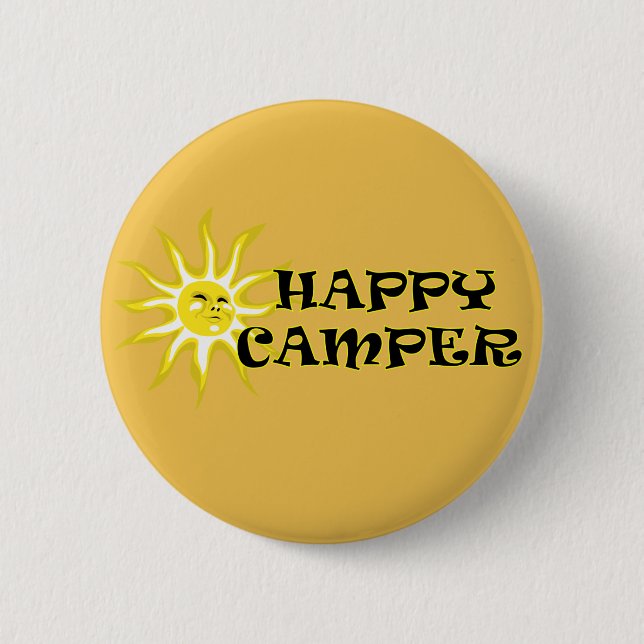 Knappen lycklig Camper Camping Sunshine Button Knapp (Framsida)