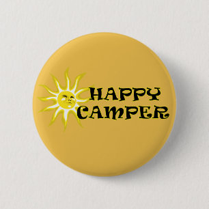 Knappen lycklig Camper Camping Sunshine Button Knapp