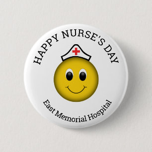 Knappen lycklig Nurse Day Hospital Namn Pinback Knapp
