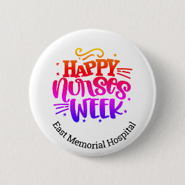 Knappen Lycklig Nurse Week Hospital Namn Pinback Knapp