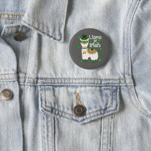 Knappen lycklig St. Patrick's Day LIama Knapp