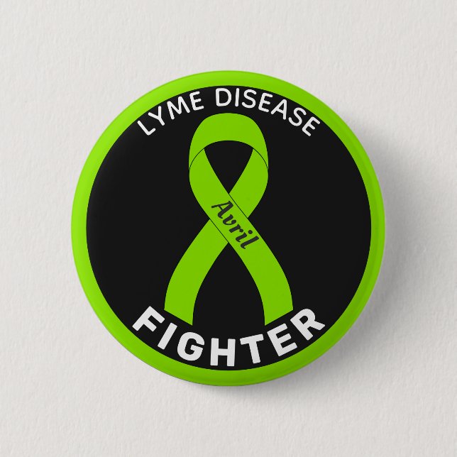 Knappen Lyme Disease Fighter Ribbon Black Knapp (Framsida)
