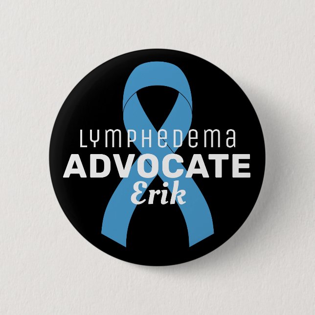 Knappen Lymphedema Advocate Ribbon Black Knapp (Framsida)