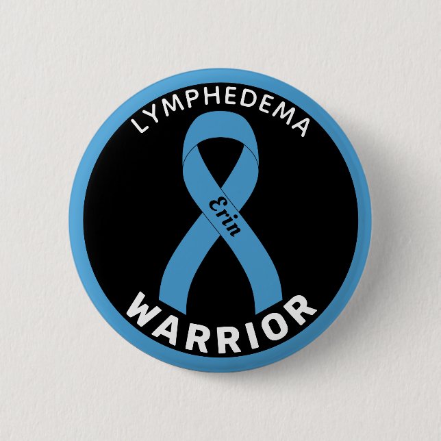 Knappen Lymphedema Warrior Ribbon Black Knapp (Framsida)