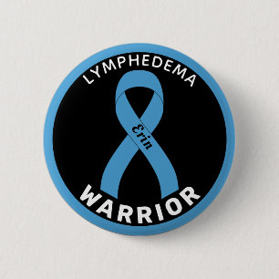 Knappen Lymphedema Warrior Ribbon Black Knapp