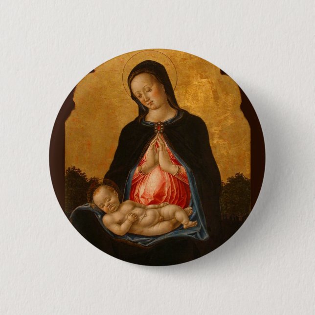 Knappen Madonna & Child art Knapp (Framsida)