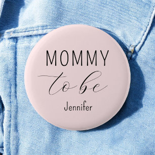 Knappen mamma som ska vara Blue Rosa Baby Shower Knapp