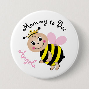 Knappen Mamma till Bee Baby Shower Knapp