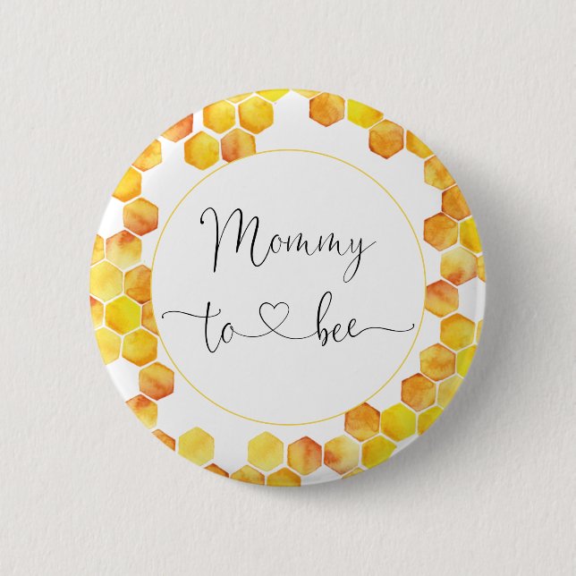 Knappen mamma till Bee Baby Shower Knapp (Framsida)