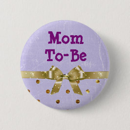 Knappen mamma-to-be Lavender och Guld Baby Shower Knapp
