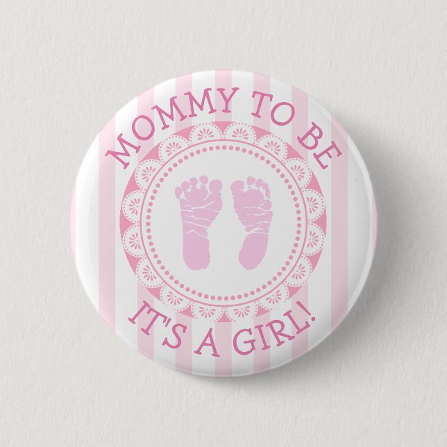 Knappen "Mamma to be" Rosa Babykläder Knapp (Framsida)