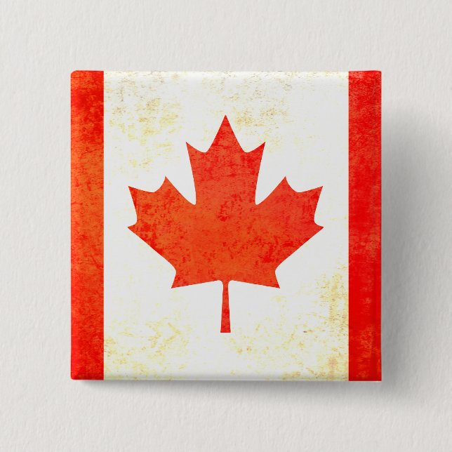 Knappen Maple löv canadian flagga i rött och vitt Knapp (Framsida)