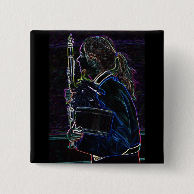 Knappen Marching Clarinetist Square Knapp (Framsida)