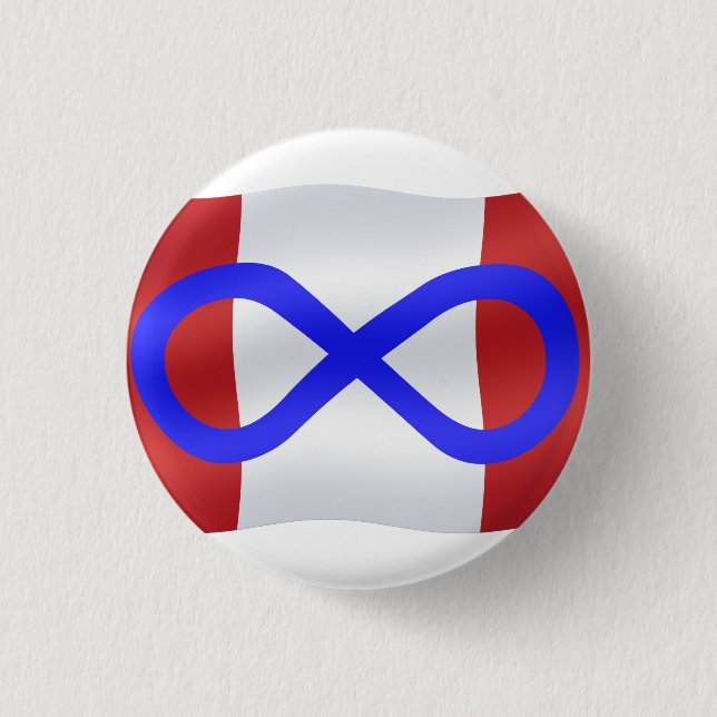 Knappen Mattis Flagga Native Art Metis Flagga Knapp (Framsida)
