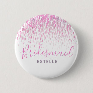 Knappen med knappnålen bröllop i Bridesmaid rosa Knapp