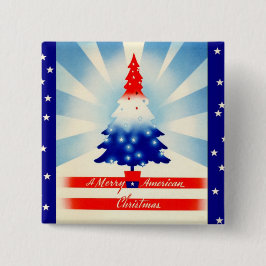Knappen Merry American jul Patriotic Träd Knapp