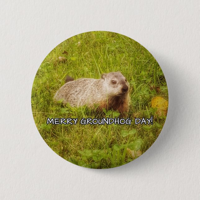 Knappen Merry Groundhog Day Knapp (Framsida)