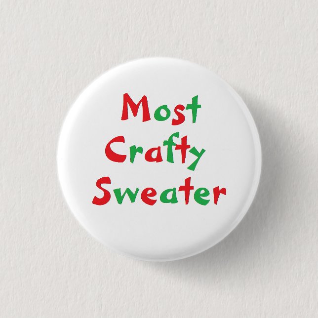 Knappen "Mest Crafty Sweater"-utmärkelse Knapp (Framsida)