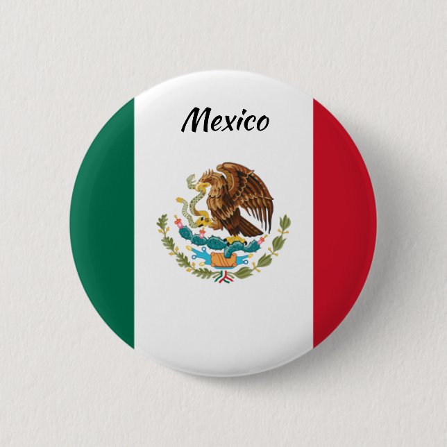 Knappen Mexico Flagga Round Knapp (Framsida)