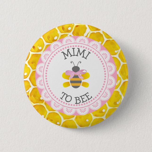 Knappen Mimi to Bee Baby Shower Knapp (Framsida)