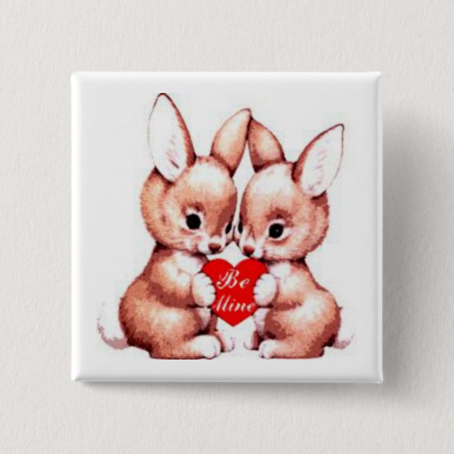 Knappen Mine Valentine Bunnies Knapp (Framsida)