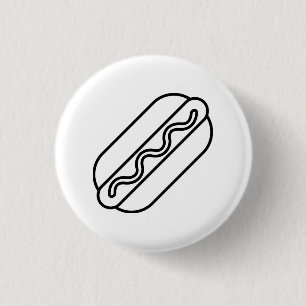 Knappen Minimalistisk Hett Hund. Funny Line Art Fo Knapp