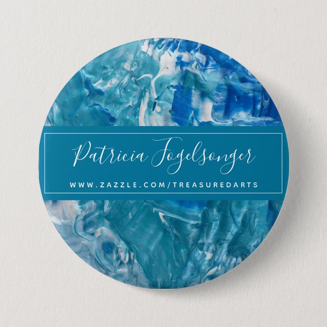 Knappen Modern blåblå rundtur Knapp (Framsida)