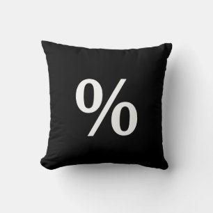 Knappen Modern svart & vit %-procenttecken Kudde
