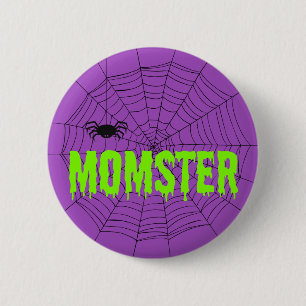 Knappen Momster Lime Green Dripping Font Spindelnä Knapp