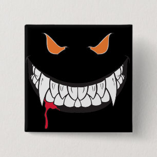 Knappen Monster Flin Black Square Knapp