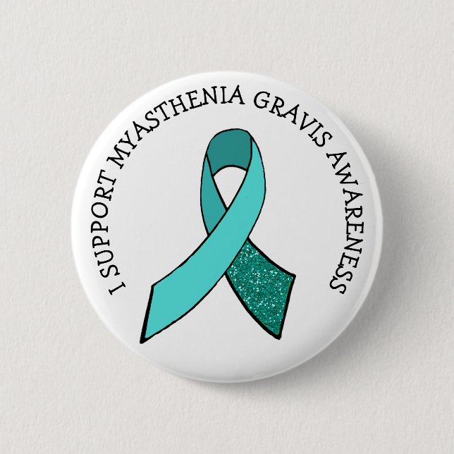 Knappen Myasthenia Gravis Awareness Ribbon Knapp (Framsida)