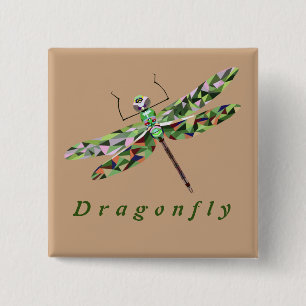 Knappen Mycket färgfull Dragonfly Pin Knapp