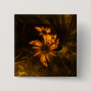 Knappen Mystique Garden Abstrakt Art (fyrkantig) Knapp