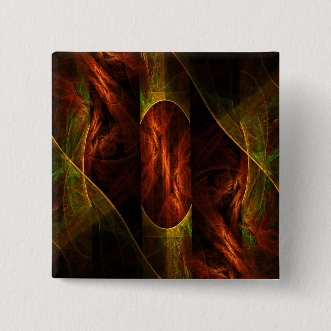 Knappen Mystique Jungle Abstrakt Art (fyrkantig) Knapp (Framsida)