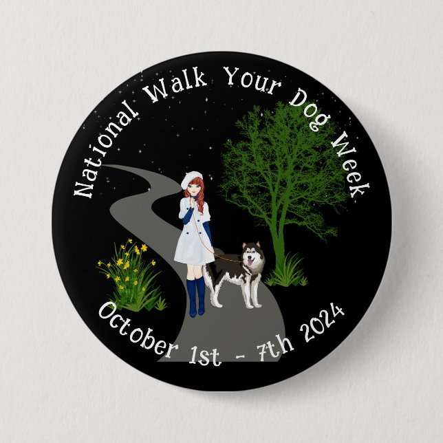 Knappen National Walk Your Hund Week Knapp (Framsida)