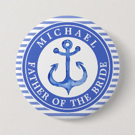 Knappen Nautisk blå ankarfasad Bröllopsfest Knapp