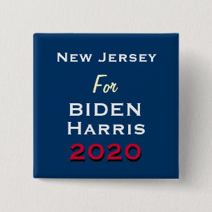 Knappen NEW JERSEY för BIDEN HARRIS 2020 Kampanj Knapp