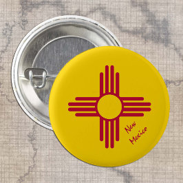 Knappen new mexico, patriotisk ny mexikansk Flagga Knapp