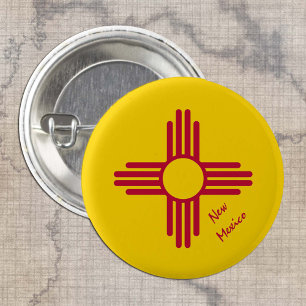 Knappen new mexico, patriotisk ny mexikansk Flagga Knapp